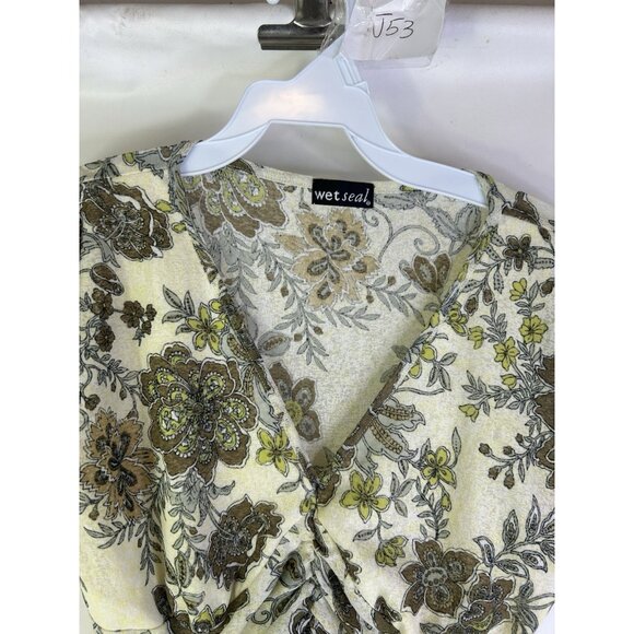 Vintage Y2K Wet Seal Floral Flounce Baby Doll Shirt XS Rave Whimsigoth Fairy - Picture 4 of 7